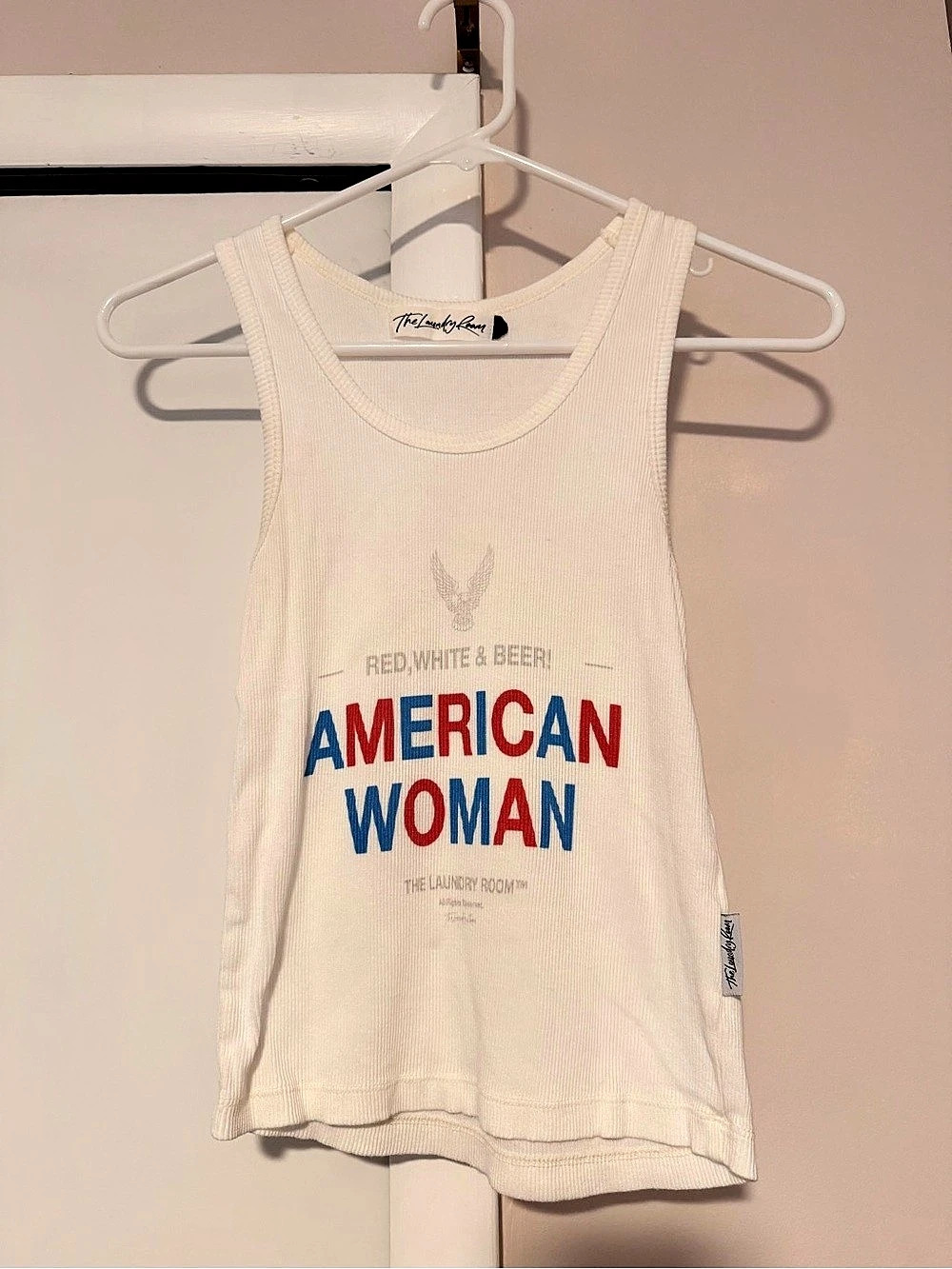 The Laundry Room American Woman Tank Top Graphic White